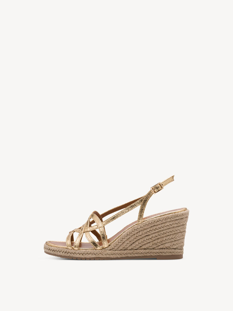 Heeled sandal - metallic, gold, hi-res