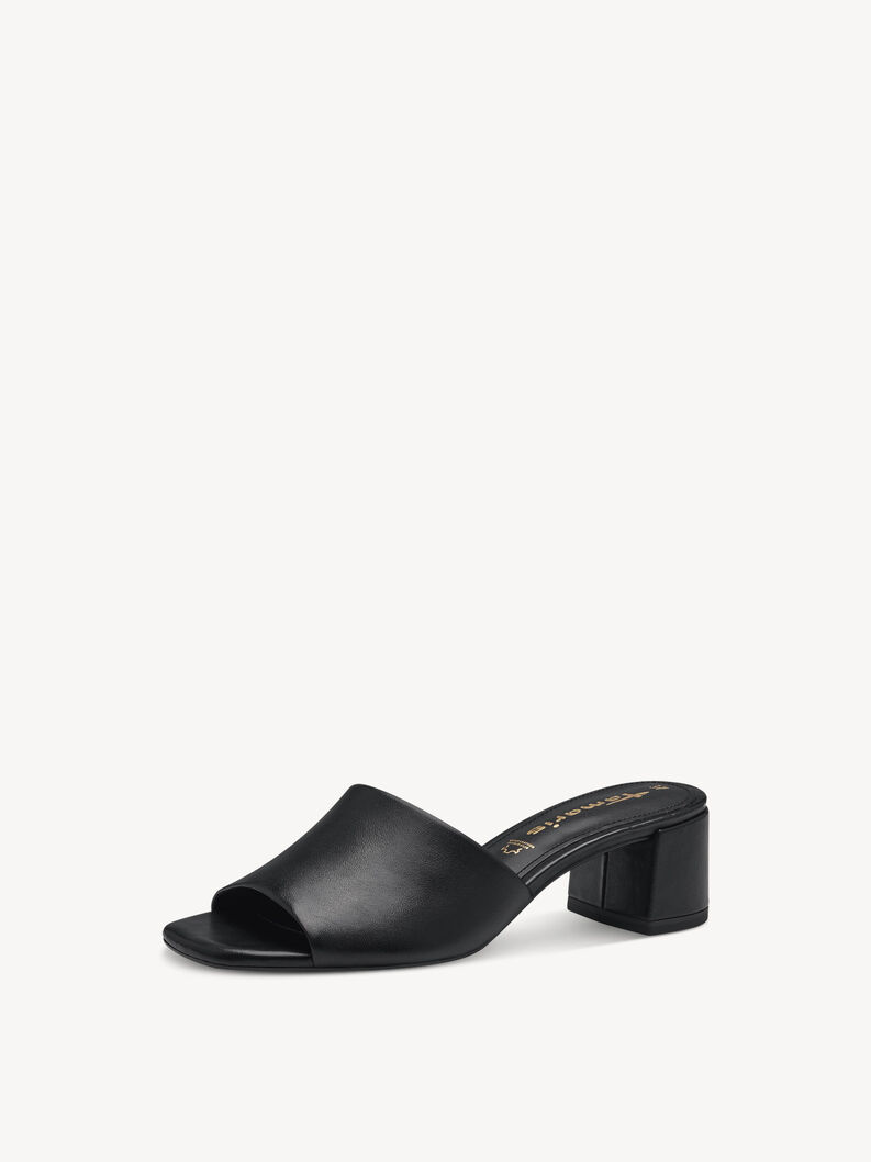 Mule en cuir - noir, BLACK, hi-res