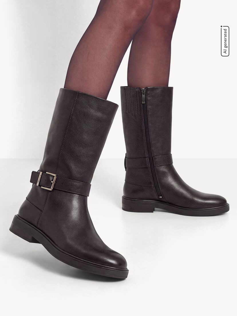 Leren Enkellaarsje - bruin, MAHOGANY, hi-res