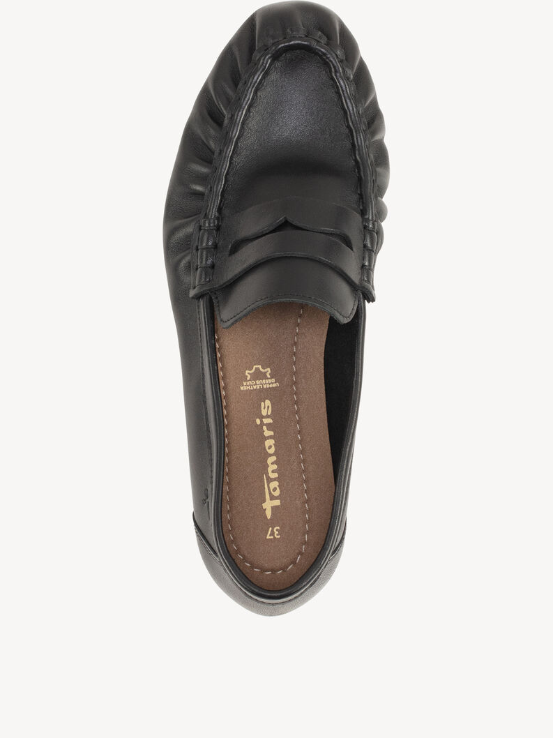 Mocassin en cuir - noir, BLACK LEATHER, hi-res