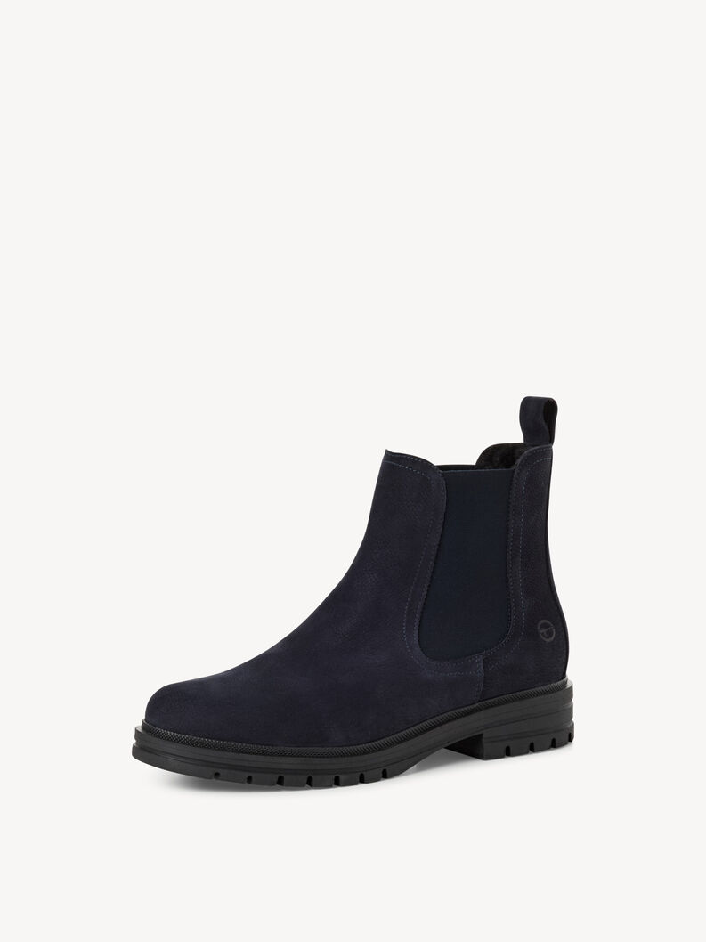 Leather Bootie - blue warm lining, NAVY, hi-res