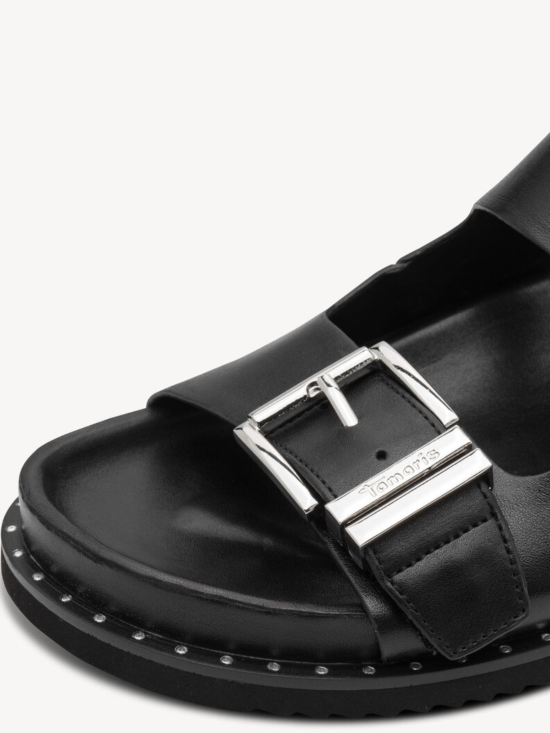 Lederpantolette - schwarz, BLACK, hi-res