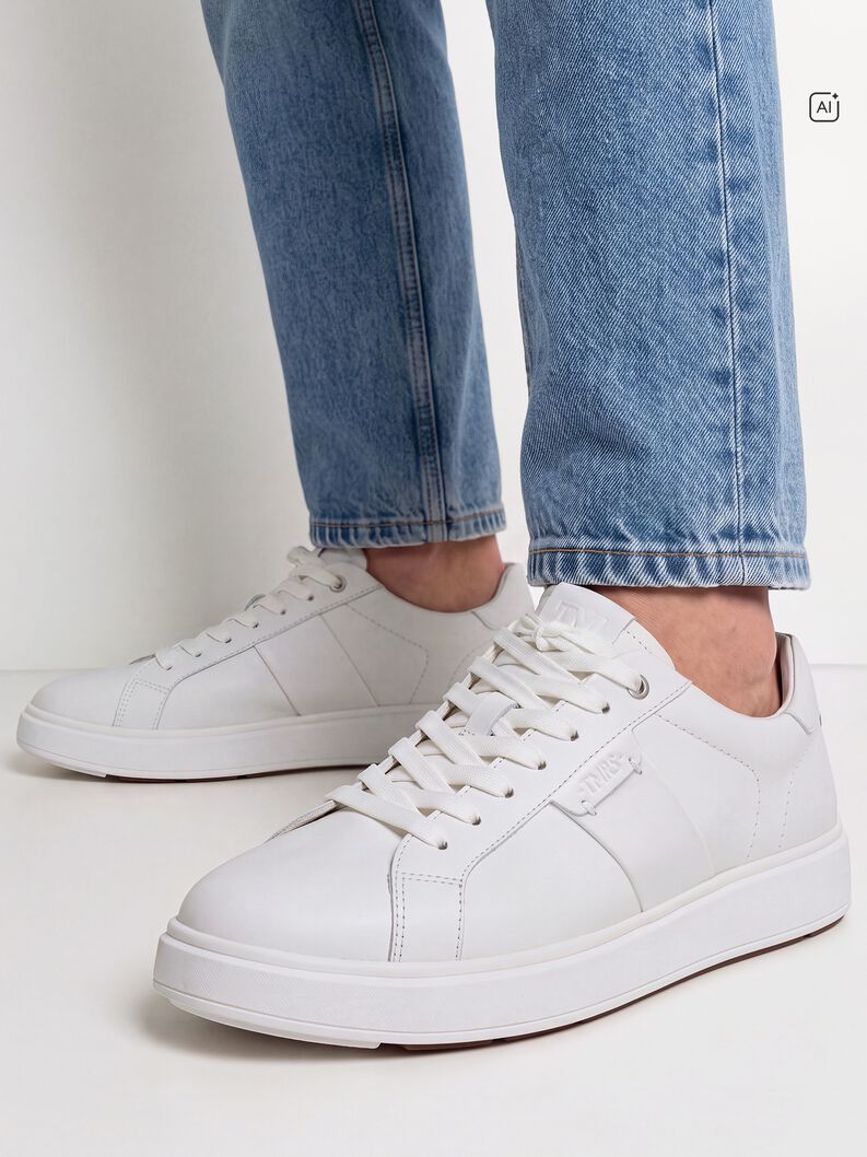 Sneaker, WHITE LEATHER, hi-res