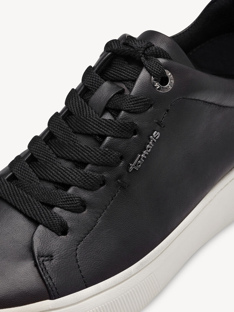 Leather Sneaker - black, BLACK LEATHER, hi-res