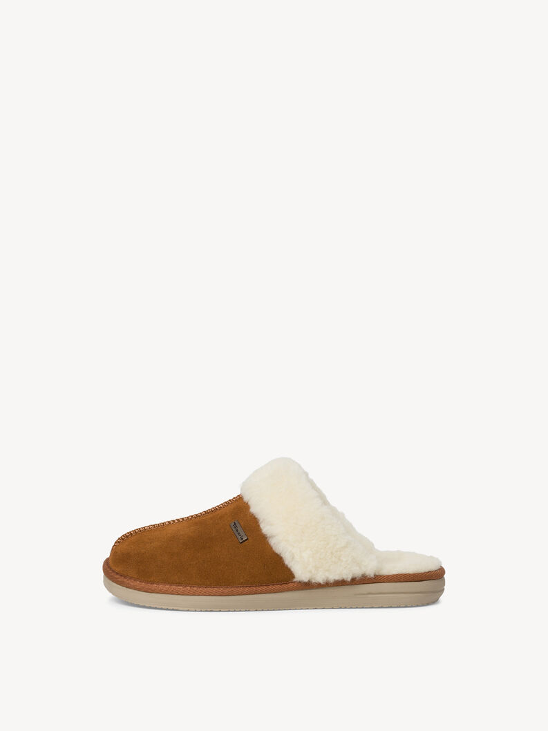 Leather Slippers - beige, CUOIO, hi-res