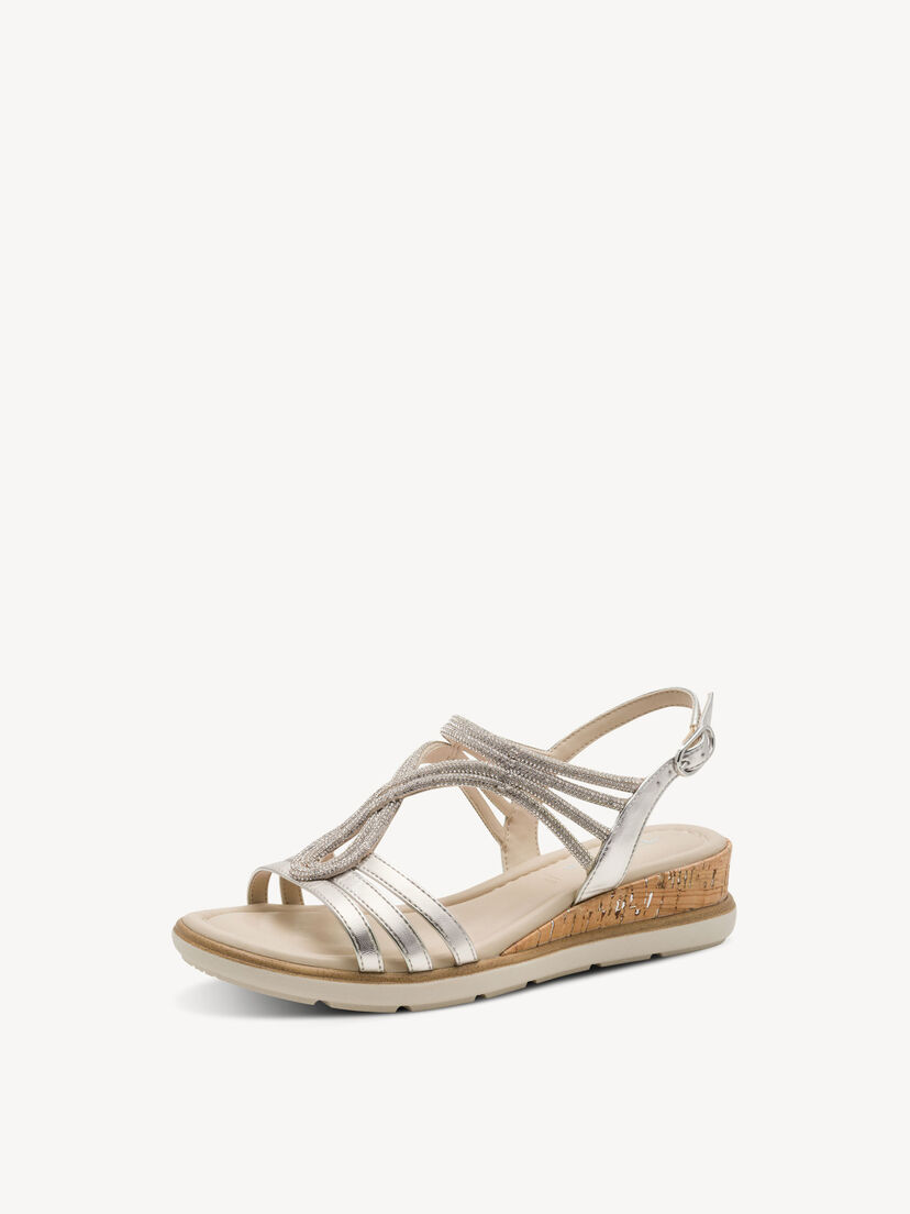 Sandaaltje - metallic, PLATINUM, hi-res