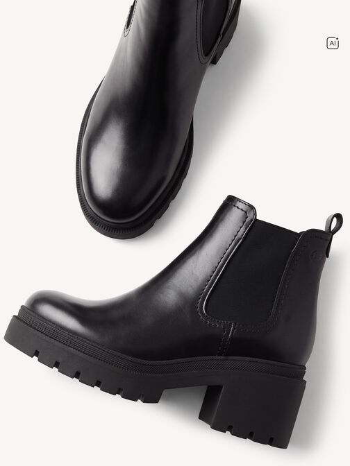 Chelsea boot, BLACK LEATHER, hi-res