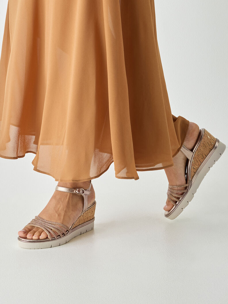 Heeled sandal - metallic, BRONCE, hi-res