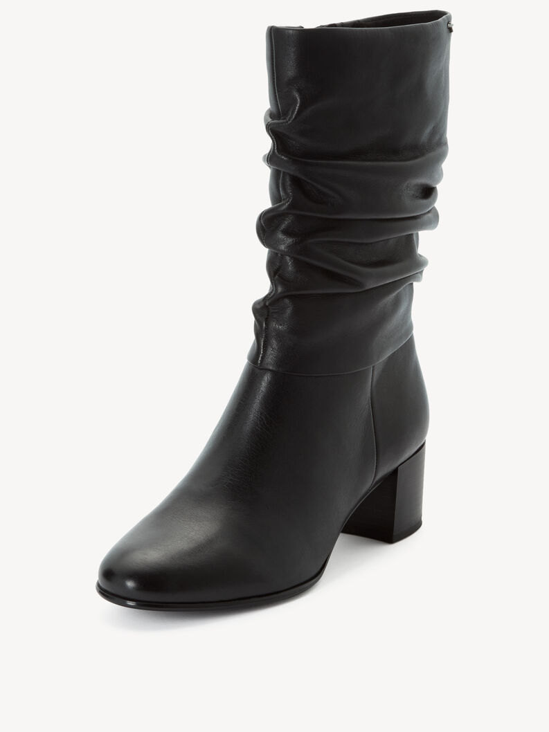 Lederstiefelette - schwarz, BLACK LEATHER, hi-res