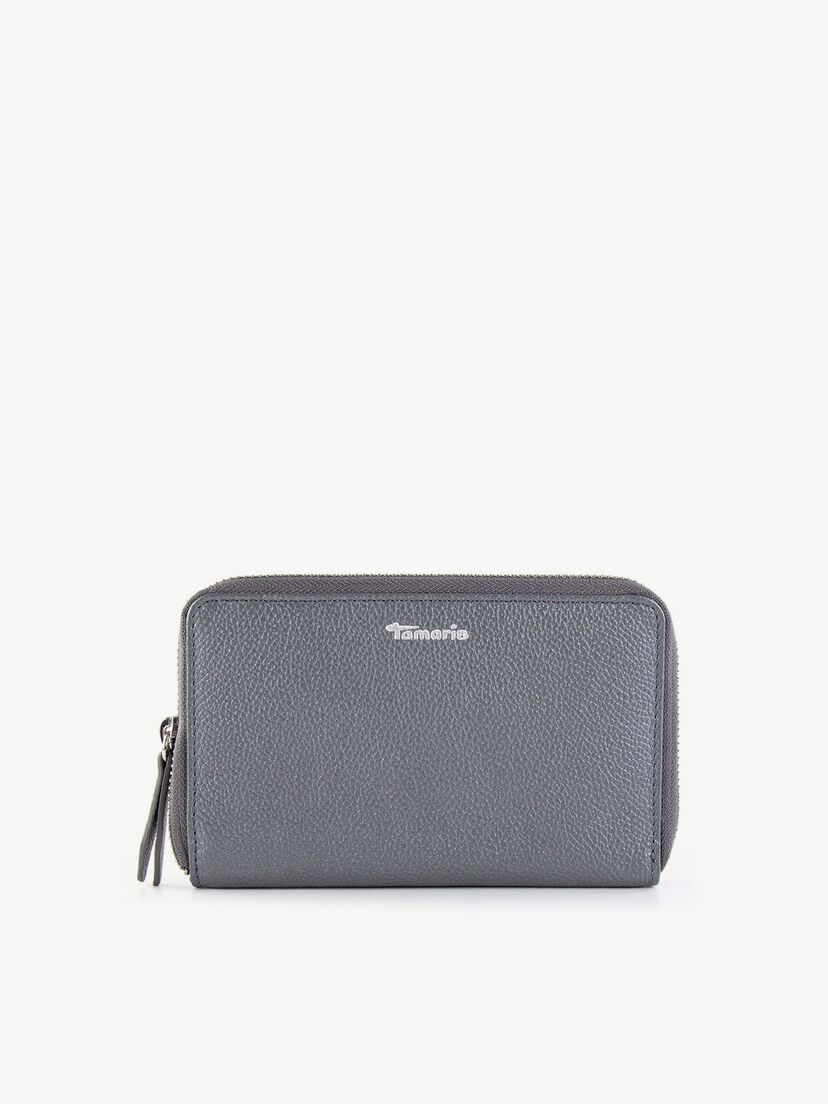 Leren Portemonnee - zilver, darksilver, hi-res