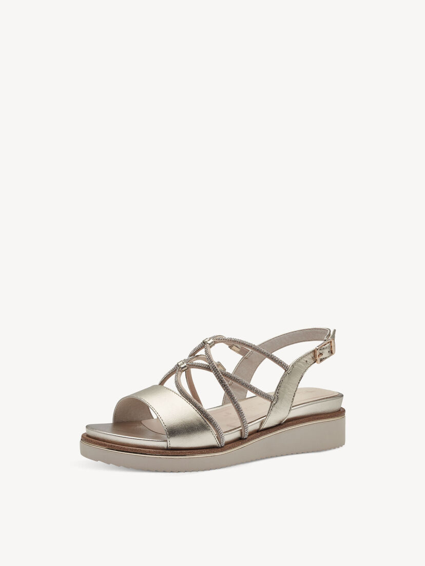 Leren Sandaaltje - goud, LIGHT GOLD, hi-res