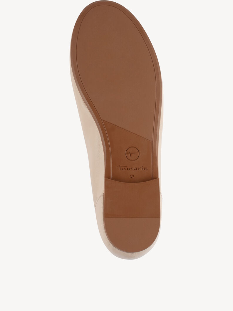 Lederballerina - beige, IVORY, hi-res