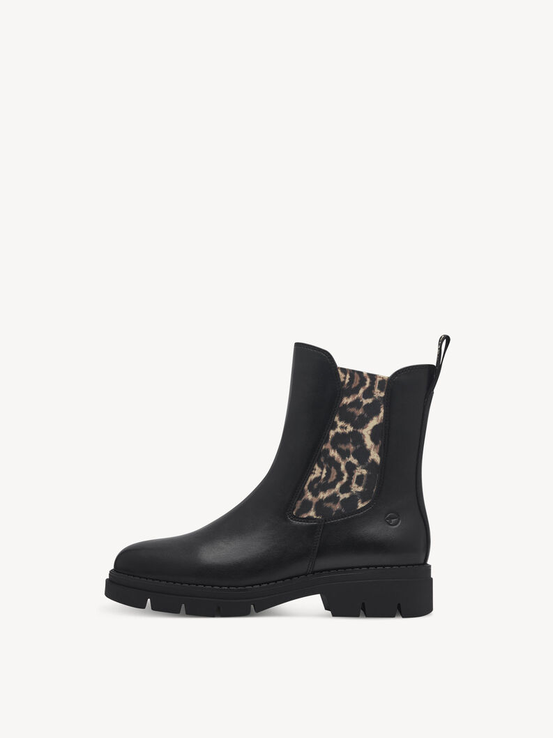 Chelsea boot - black, BLACK/LEOPARD, hi-res