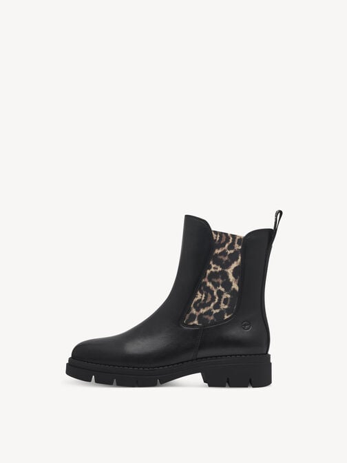 Chelsea boot, BLACK/LEOPARD struc. Patent, hi-res