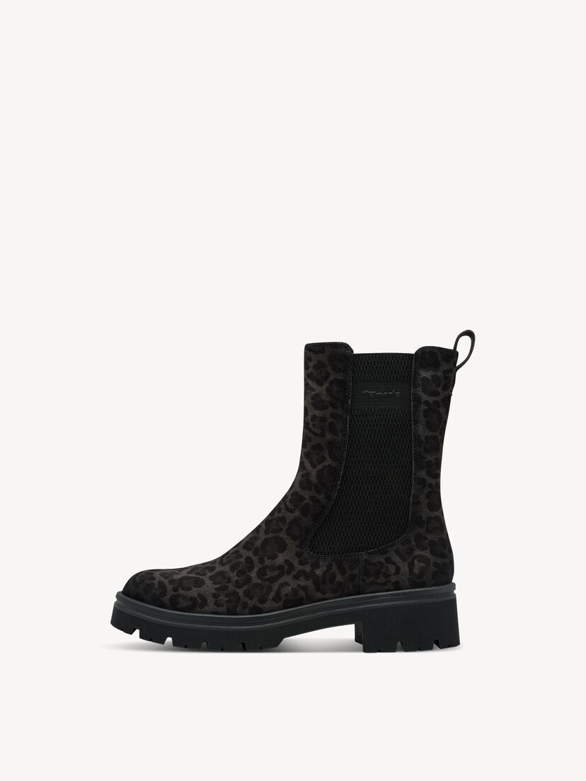 Leren Chelseaboot - grijs, GREY LEOPARD, hi-res