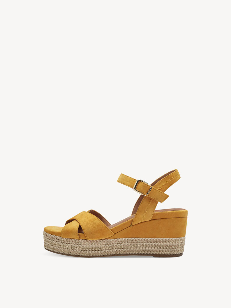Kožené sandálky - žlutá, MANGO, hi-res