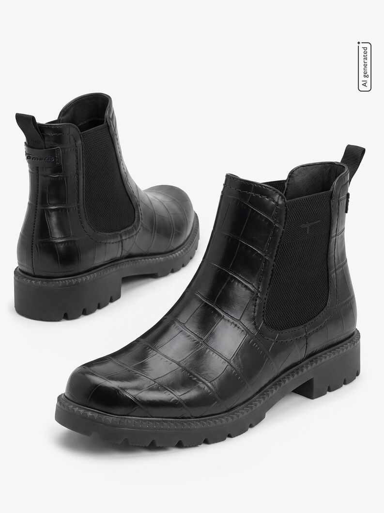 Obuv Chelsea, BLACK CROCO, hi-res