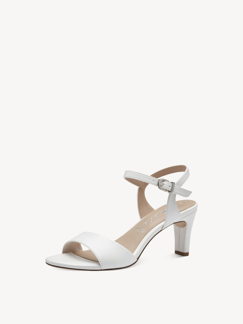 Heeled sandal - white, WHITE MATT, hi-res