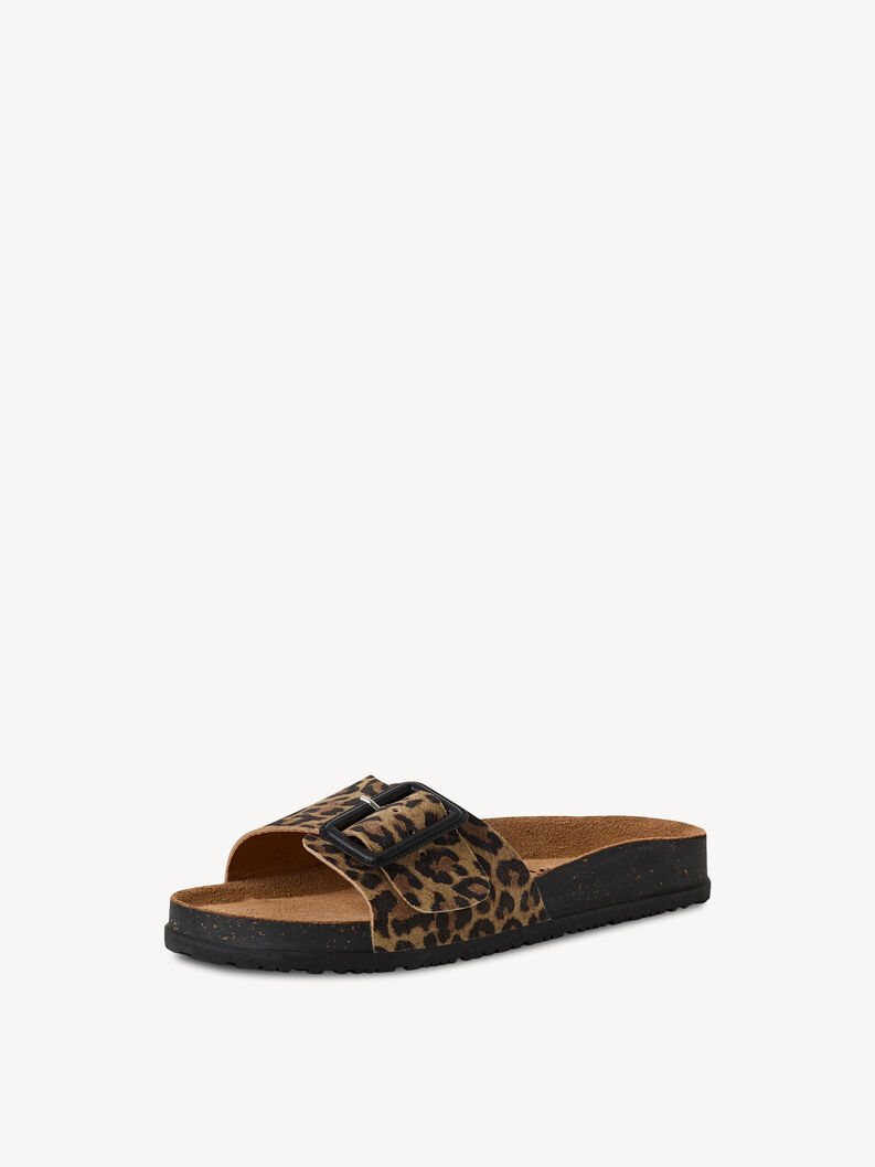 Lederpantolette - braun, LEOPARD, hi-res