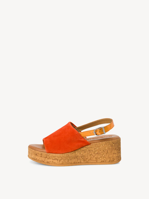 Heeled sandal, orange, hi-res