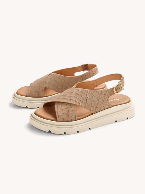 Heeled sandal, BROWN STRUCT., hi-res