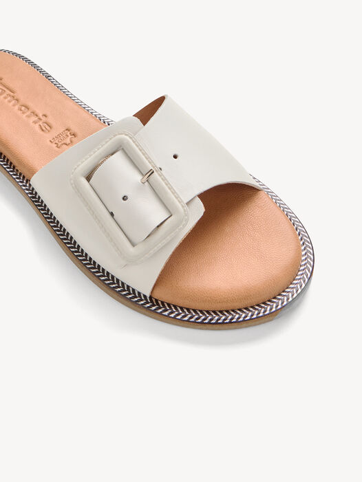 Slipper, WHITE LEATHER, hi-res