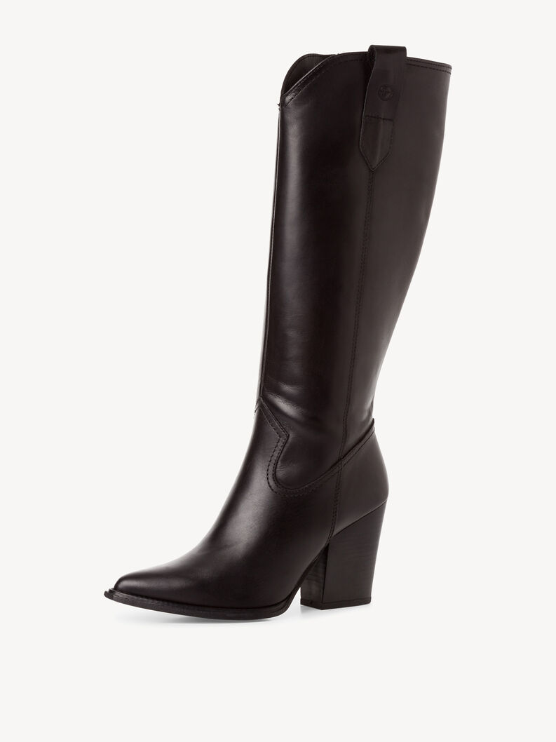 Leather Cowboy boots - black, BLACK LEATHER, hi-res