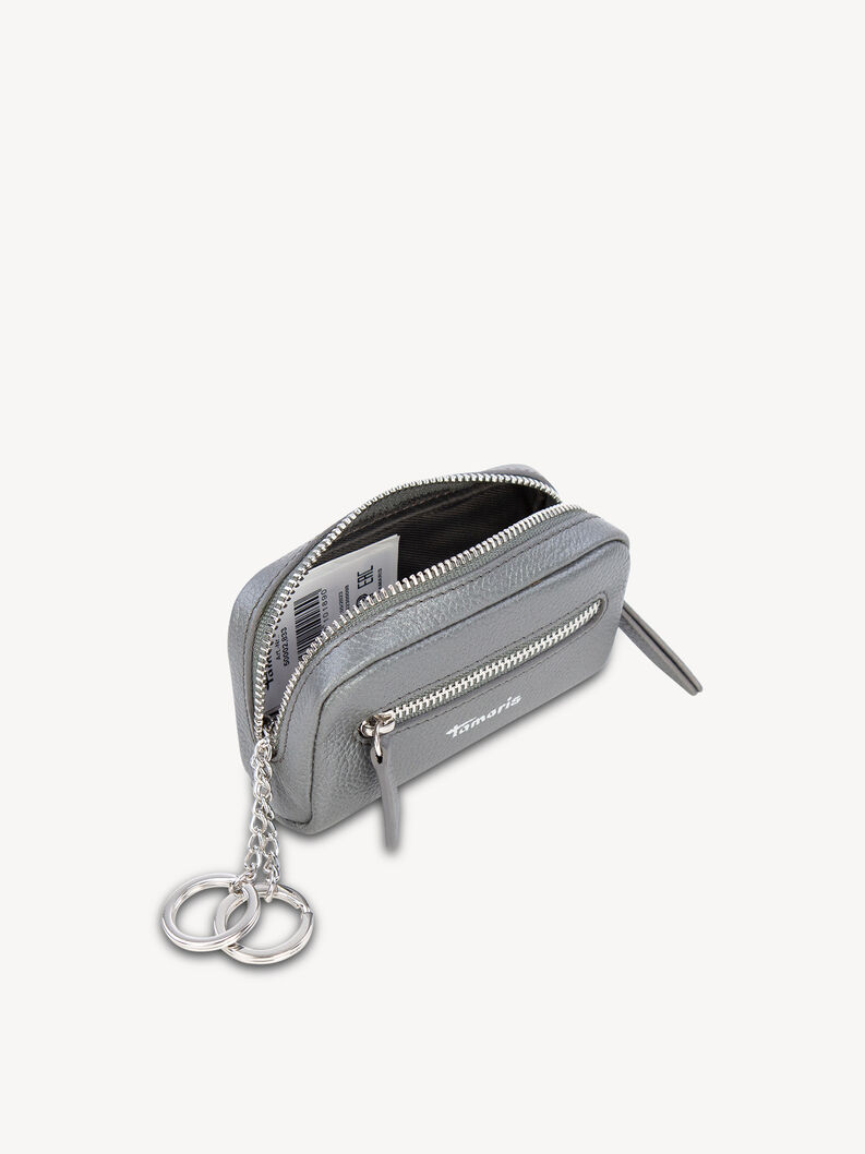 Leather Key case - silver, darksilver, hi-res