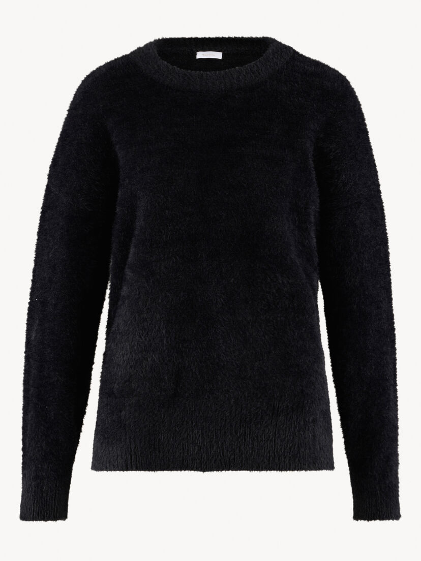 Gebreide trui - zwart, Black Beauty, hi-res