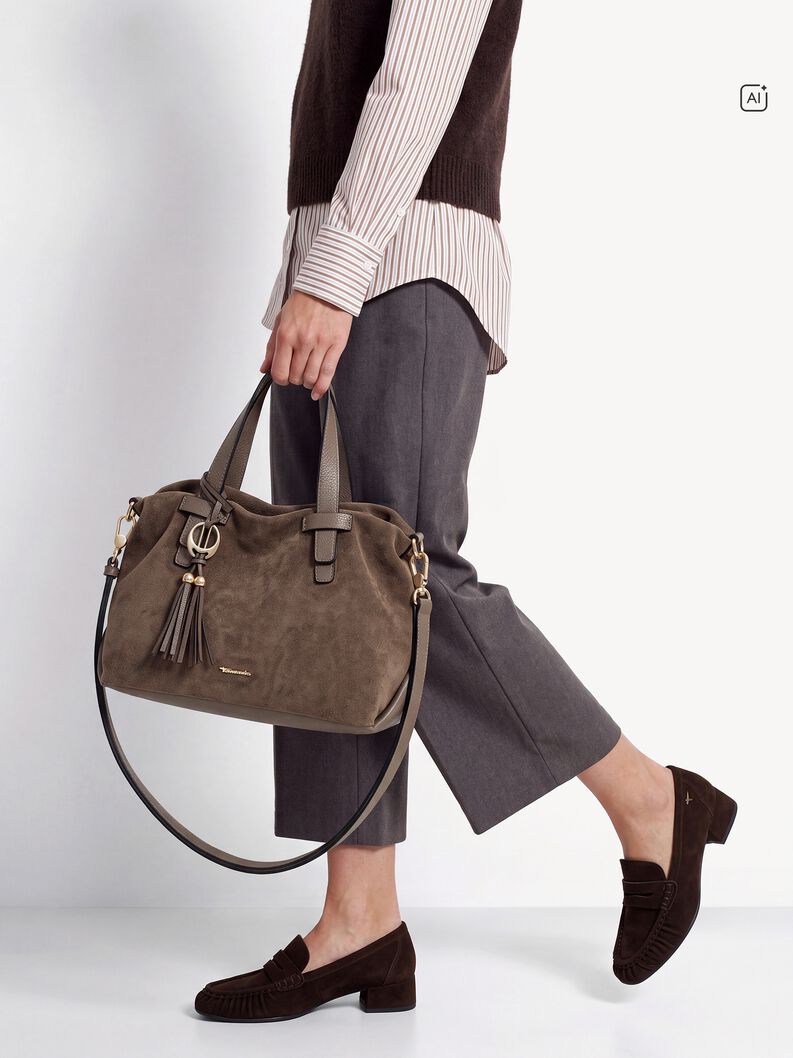 Shopping bag - brown, taupe, hi-res