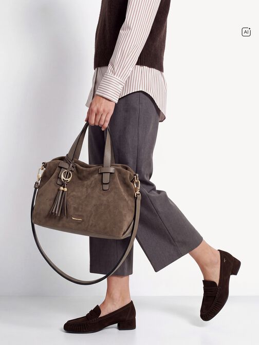 Shopping bag, taupe, hi-res