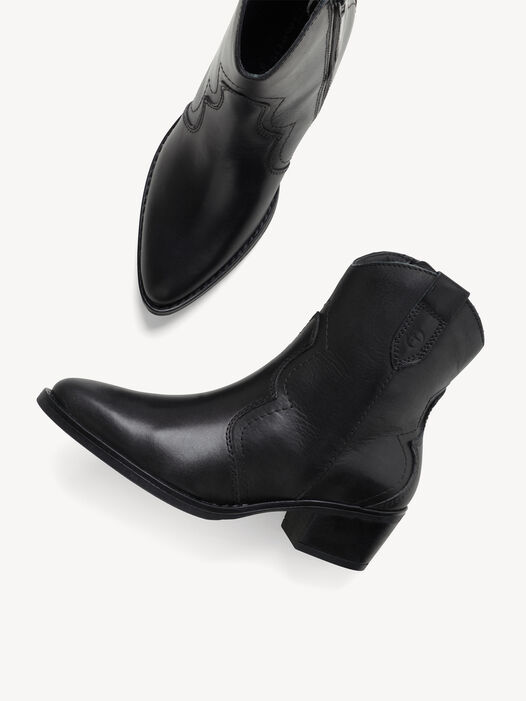 Enkellaarsje, BLACK LEATHER, hi-res