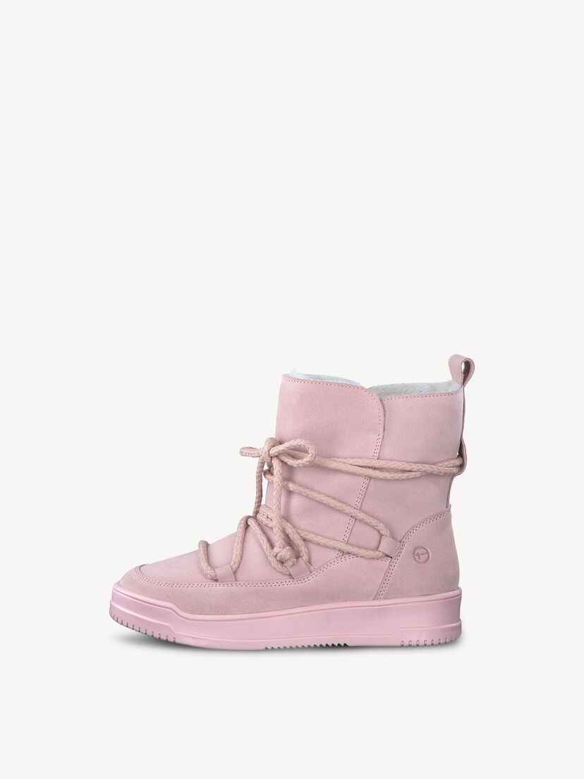 Leren Enkellaarsje - roze warme voering, ROSE, hi-res