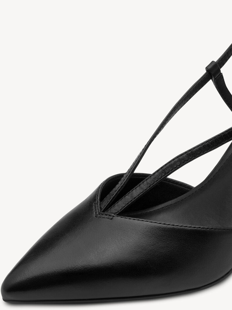 Lederslingpumps - schwarz, BLACK LEATHER, hi-res