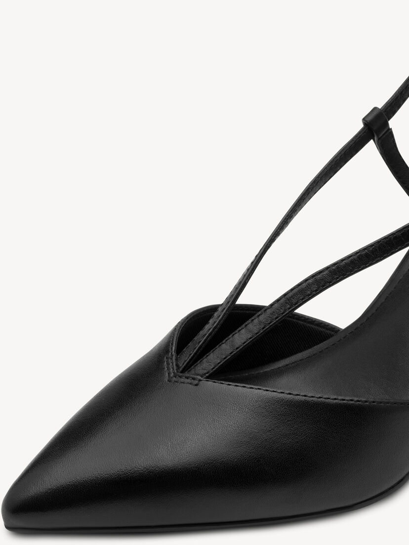 Leren Slingpumps - zwart, BLACK LEATHER, hi-res