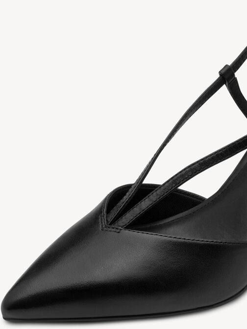 Slingpumps, BLACK LEATHER, hi-res