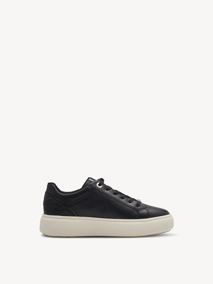Leren Sneaker - zwart, BLACK, hi-res