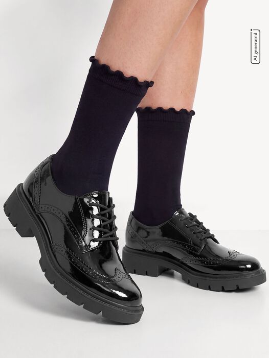 Lage schoen, BLACK PATENT, hi-res