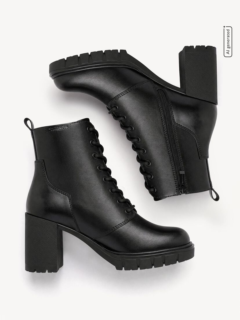 Enkellaarsje - zwart, BLACK, hi-res