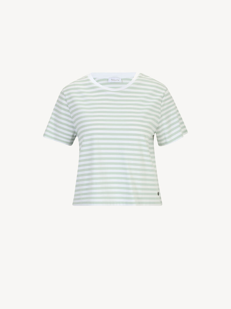 Oversize T-shirt - grøn, Bright White/Gossamer Green Striped, hi-res