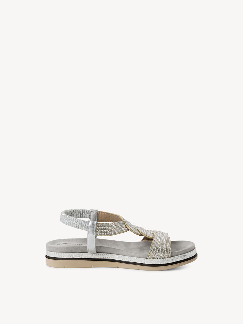 Sandaaltje - metallic, SILVER COMB, hi-res