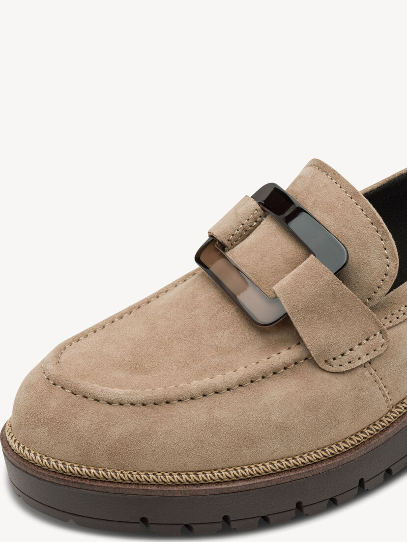Leren Instappers - beige, TAUPE, hi-res