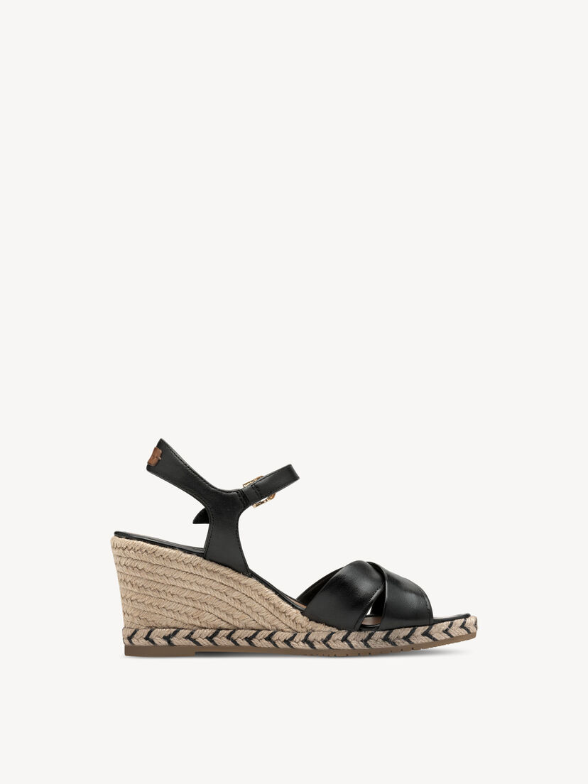 Leren Sandaaltje - zwart, BLACK, hi-res