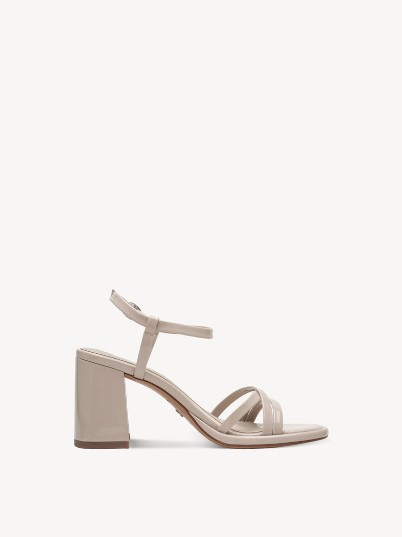 Heeled sandal - beige, BEIGE PATENT, hi-res