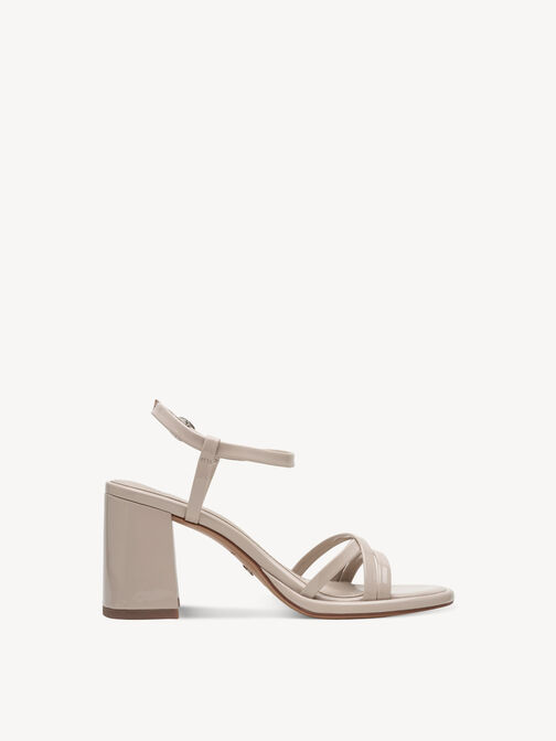 Heeled sandal, BEIGE PATENT, hi-res