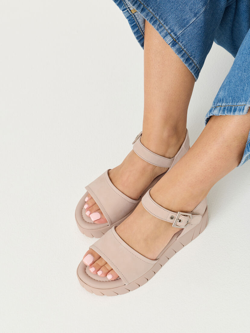 Leren Sandaaltje - beige, 418, hi-res