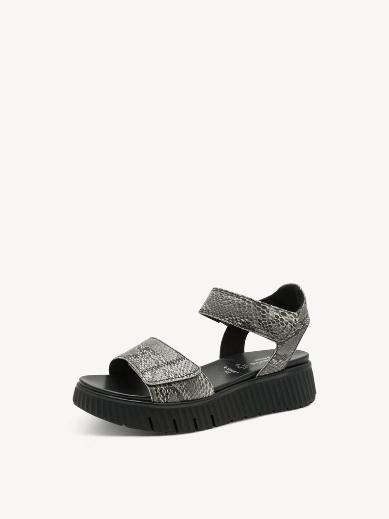 Sandale en cuir - noir, BLACK SNAKE, hi-res