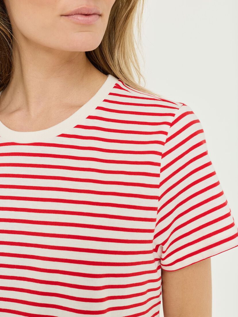 T-shirt - rood, Goji Berry / Bright White Striped Tee, hi-res