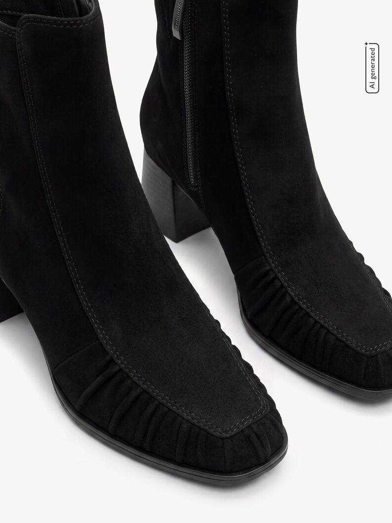 Lederstiefelette - schwarz, BLACK, hi-res