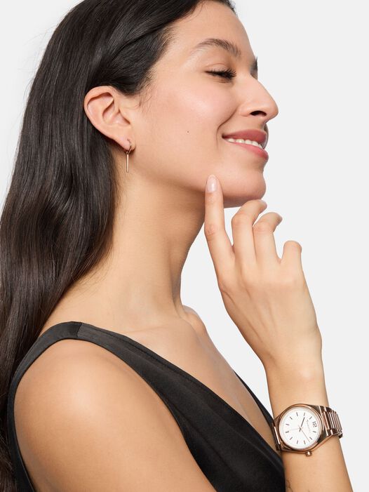 Horloge, ros&eacute;gold silber-wei&szlig;, hi-res